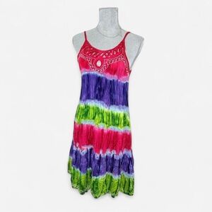 swim cover up dress Mutlicolor Knee length summer  tie-dye Isla bonita medium